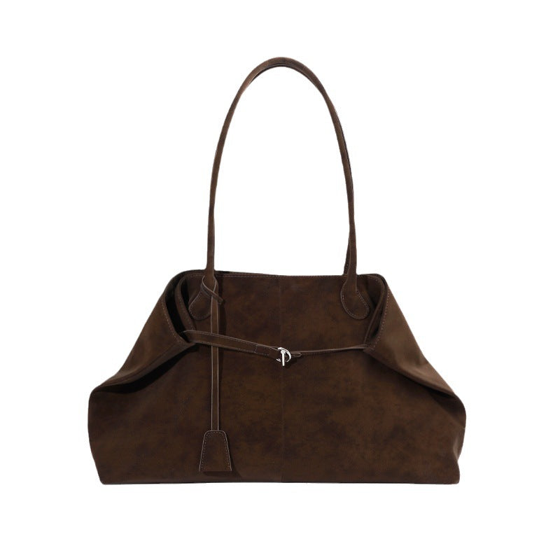 Faux Suede Large-Capacity Shoulder Bag