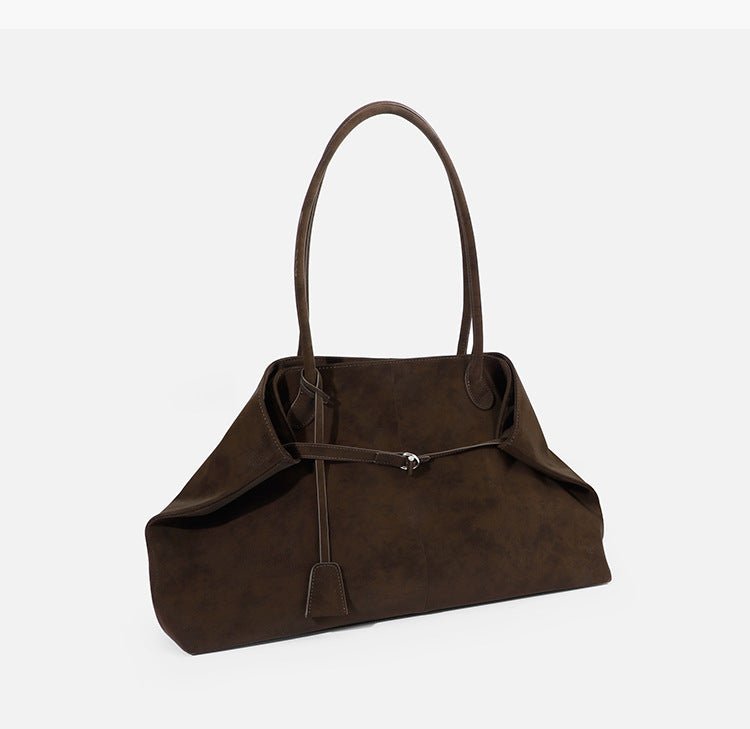 Faux Suede Large-Capacity Shoulder Bag