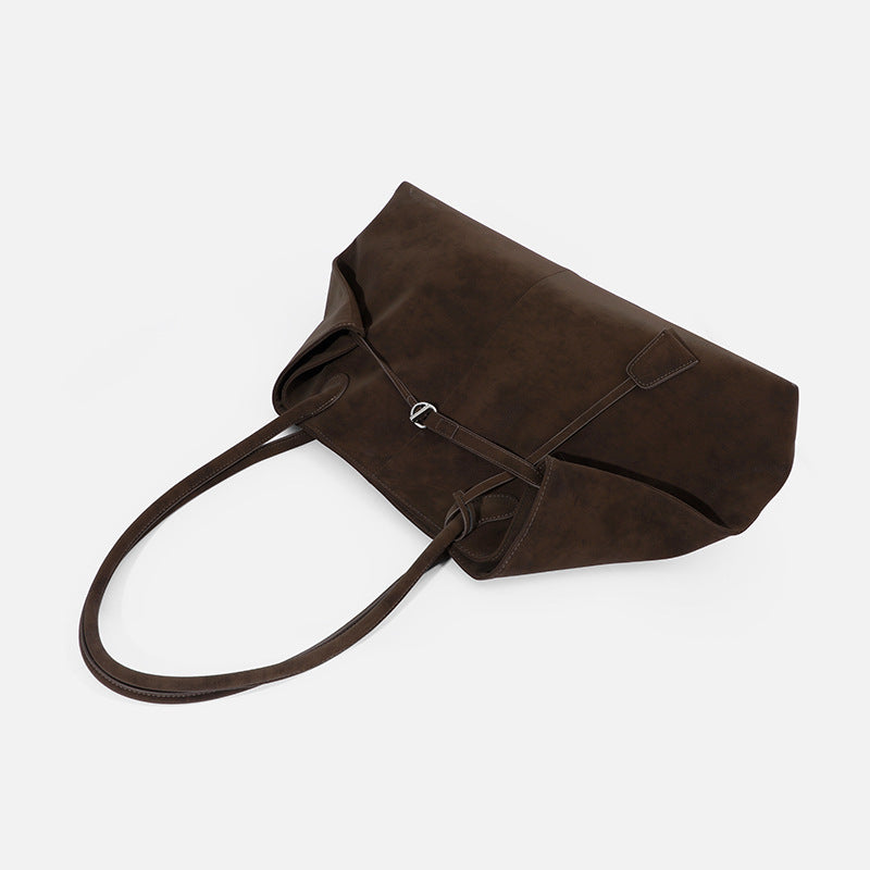 Faux Suede Large-Capacity Shoulder Bag