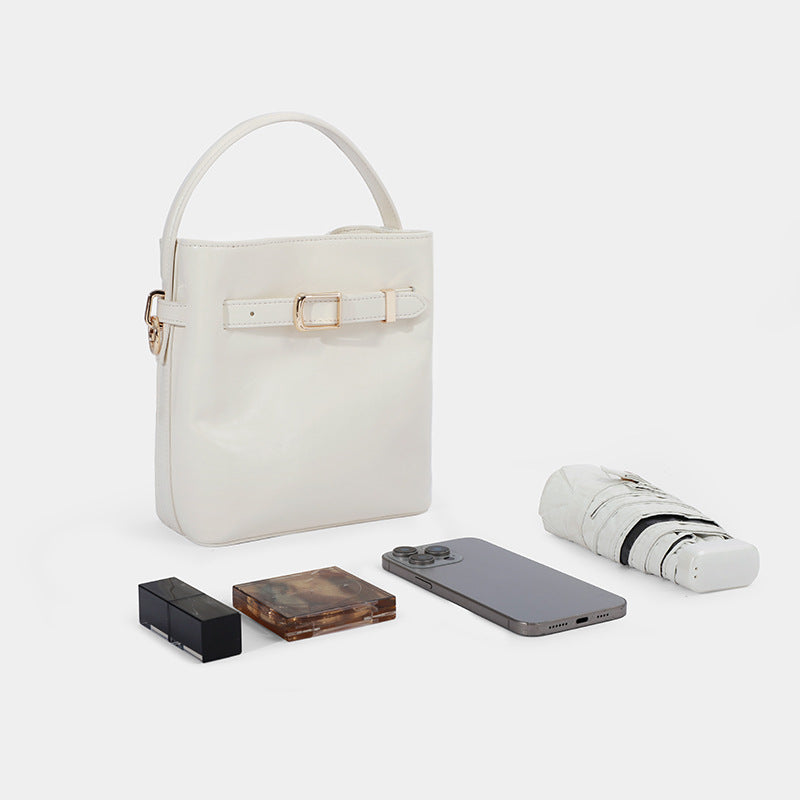 Modern Belted Crossbody and Handbag with a Sleek Structured Design