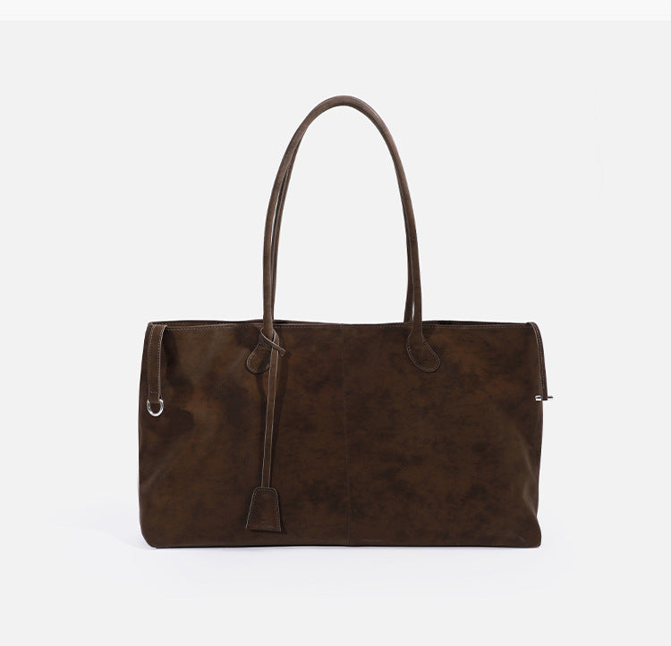 Faux Suede Large-Capacity Shoulder Bag