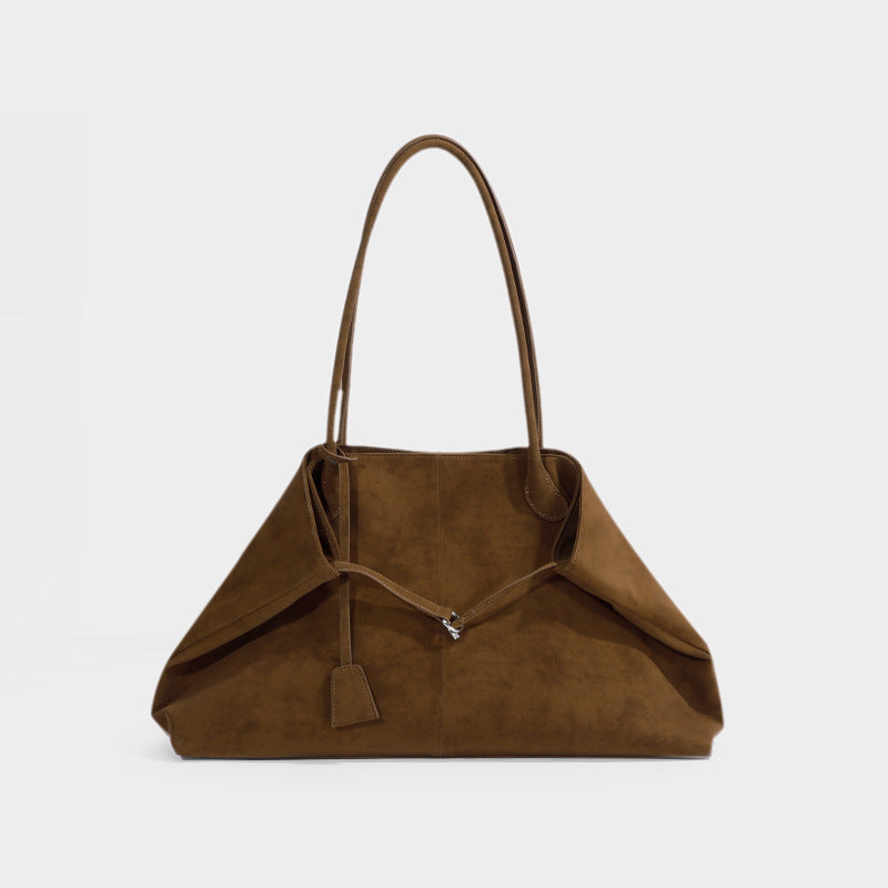 Faux Suede Large-Capacity Shoulder Bag