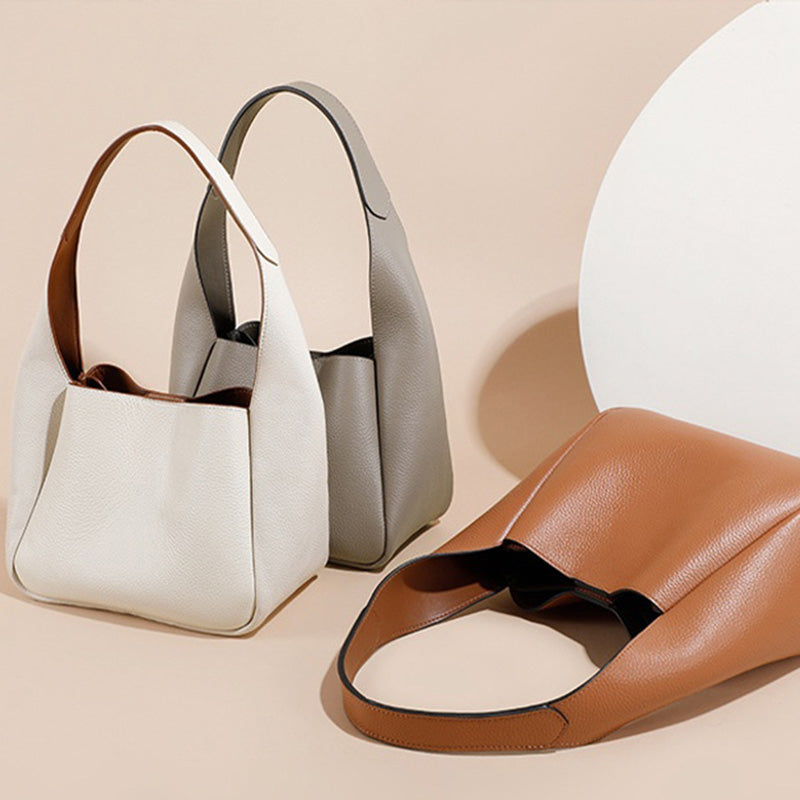 Minimalist Soft Leather Shoulder Bag